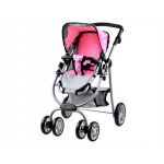 Kočík pre bábiky 3v1 kočík gondola – sivo-ružový